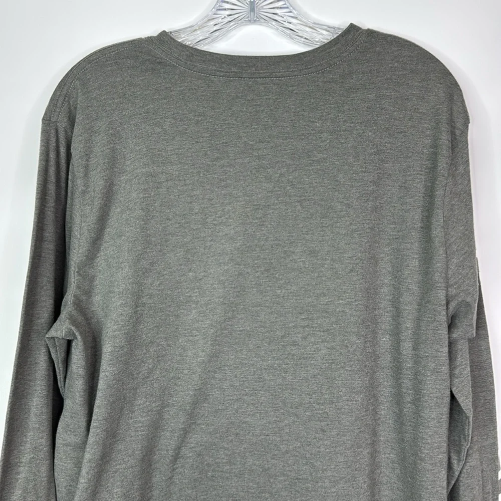 The North Face Grey Long Sleeve Logo Shirt Size Medium Men's